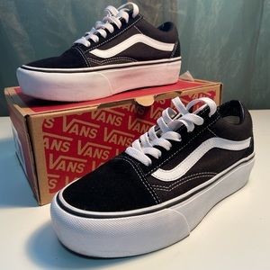 Black platform Vans. Good condition